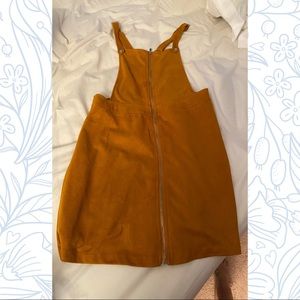 Mustard yellow zip up jumper dress